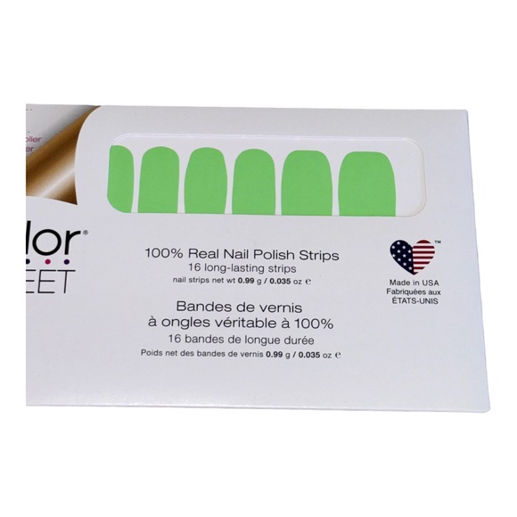 Color Street KILOWATT Hot Neon Lime Green Solid Nail Strips Set - Picture 3 of 8